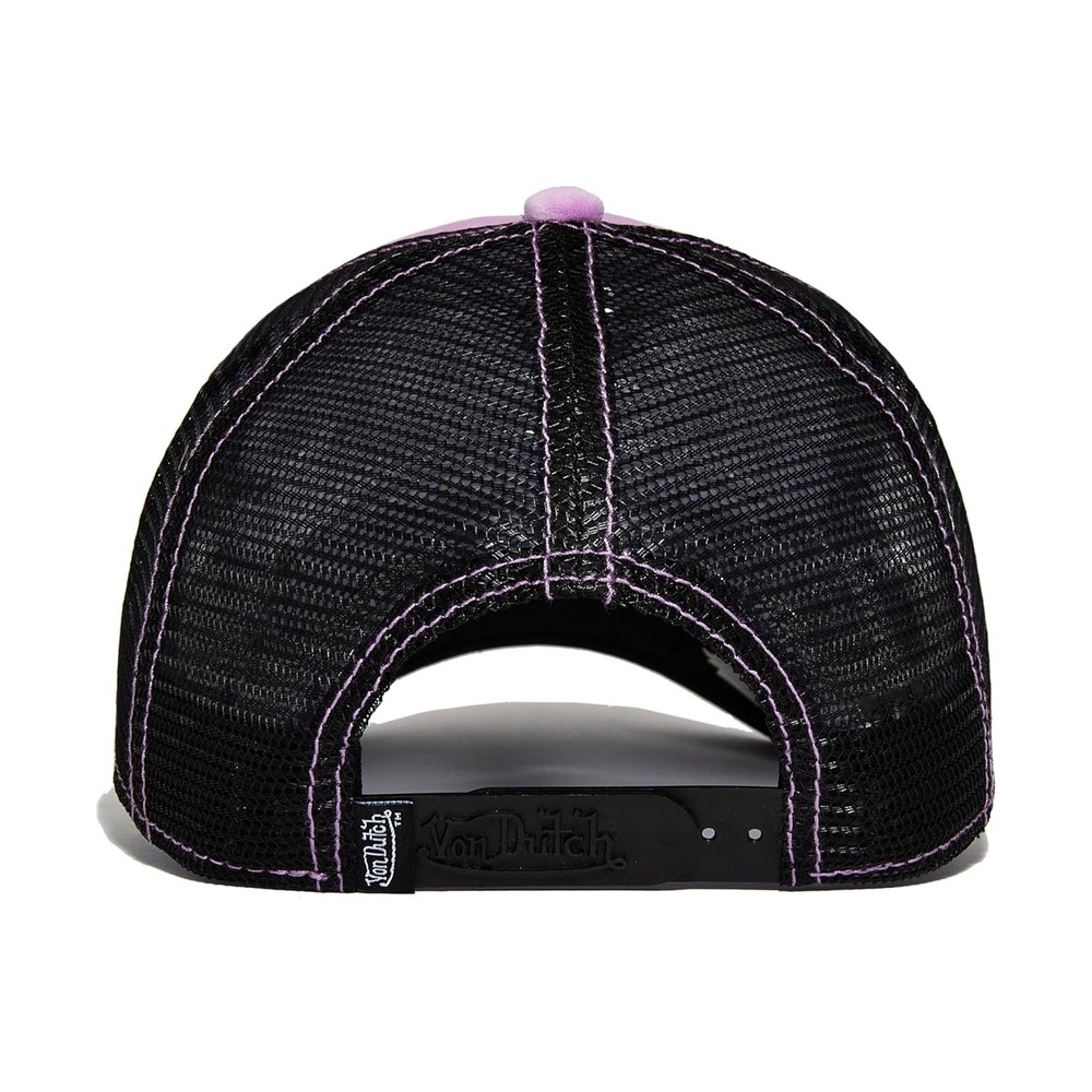 NEW Von Dutch Purple Plum Dust Velvet Black Mesh Trucker SnapBack Unisex hat - Picture 3 of 6